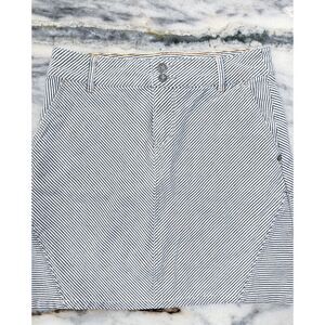 Anthropologie Pilcro and the Letterpress White & Blue Striped Denim Skirt Sz 25